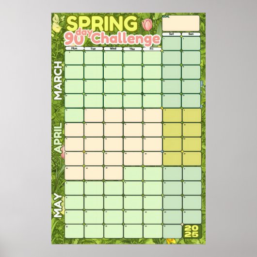 Poster Calendrier de planification d'objectifs de printem (Devant)