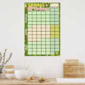 Poster Calendrier de planification d'objectifs de printem (Cuisine)