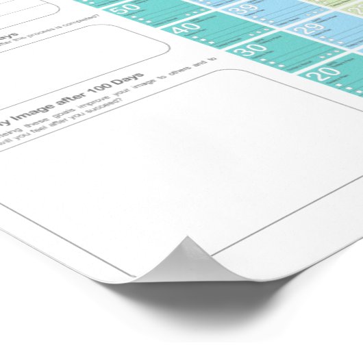 Poster Calendrier de planification sur 100 jours Jour J (Coin)