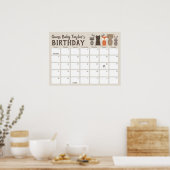 Poster Calendrier de Prédiction d'Anniversaire pour Baby  (Cuisine)