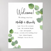 Poster Calendrier de programme de mariage à la verdure d' (Devant)