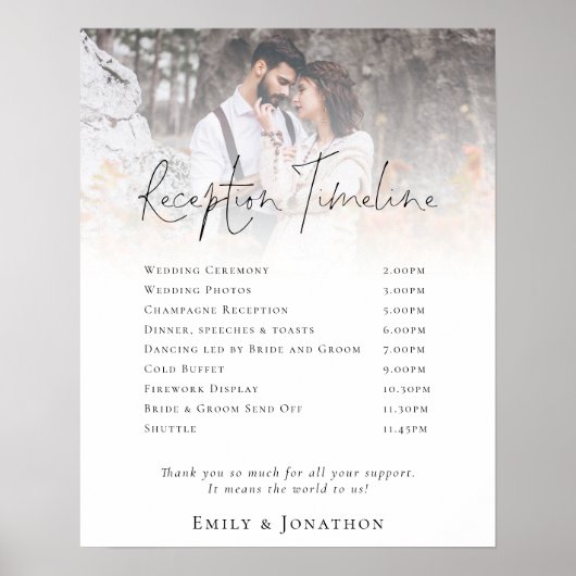 Poster Calendrier de réception avec superposition de phot (Devant)