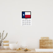 Poster Calendrier de vacances du drapeau de l'État du Tex (Cuisine)