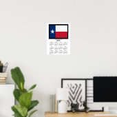 Poster Calendrier de vacances du drapeau de l'État du Tex (Bureau à domicile)