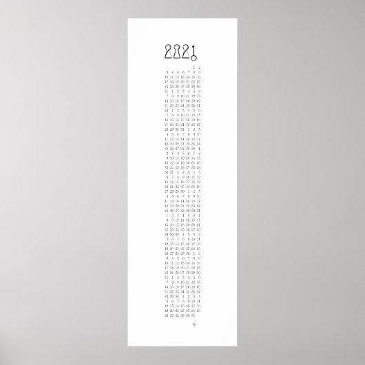 Poster Calendrier de verrouillage et clé 2021 - (La semai (Devant)