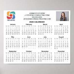 Poster Calendrier d'entreprise personnalisé avec logo d'a