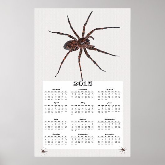 Poster Calendrier des araignées de loup 2015 (Devant)