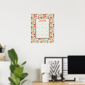 Poster Calendrier des coquelicots orange 2026 (Bureau à domicile)