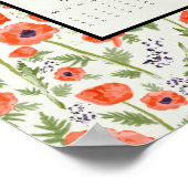 Poster Calendrier des coquelicots orange 2026 (Coin)