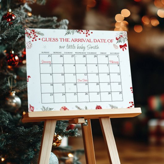 Poster Calendrier des dates d'échéance du Baby shower pèr