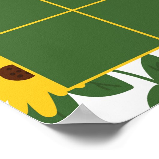 Poster Calendrier des enseignants de Patch de tournesol c (Coin)