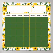 Poster Calendrier des enseignants de Patch de tournesol c (Devant)