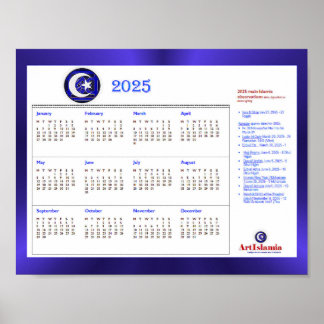 Poster Calendrier des événements religieux islamiques Art