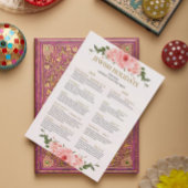 Poster Calendrier des fêtes juives 2025 2026 Fleur de pêc