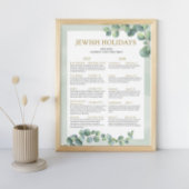 Poster Calendrier des fêtes juives 2025 2026 Sage Green 5