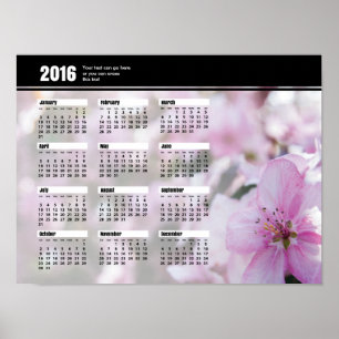 Poster Calendrier des fleurs du printemps 2016