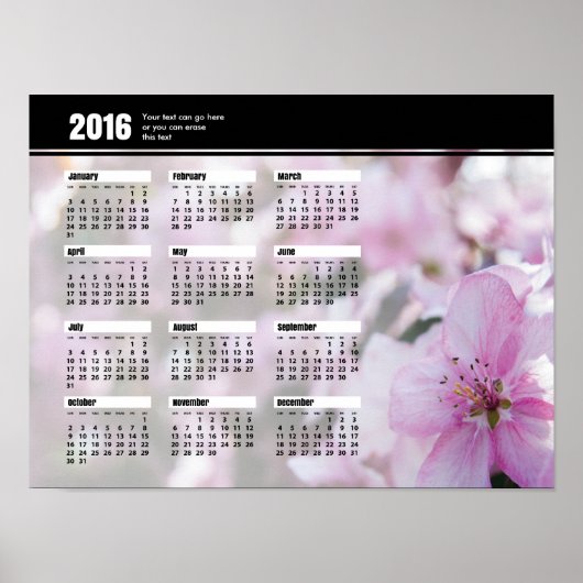 Poster Calendrier des fleurs du printemps 2016 (Devant)