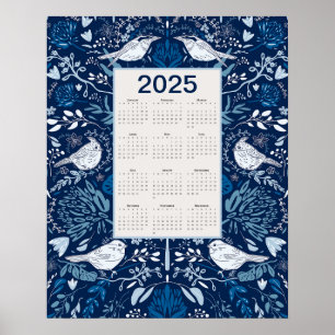 Poster Calendrier des oiseaux 2025