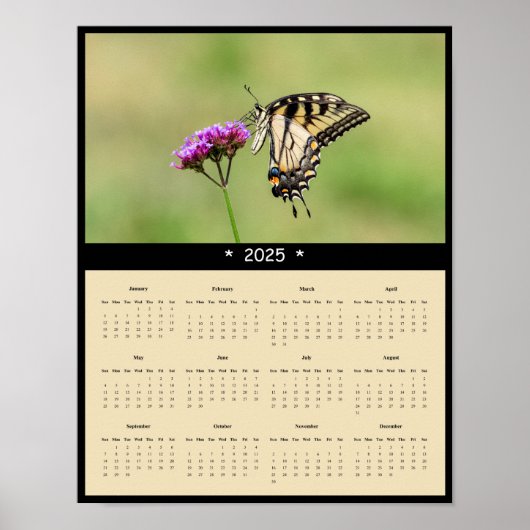 Poster Calendrier des papillons à queue noire de l'Est 20 (Devant)