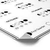 Poster Calendrier des phases lunaires 2026 Cycles lunaire (Coin)