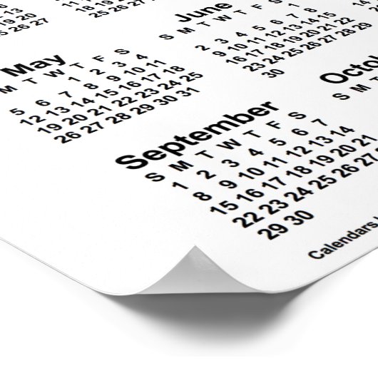 Poster Calendrier des Sandhills du Nebraska 2024 par Janz (Coin)