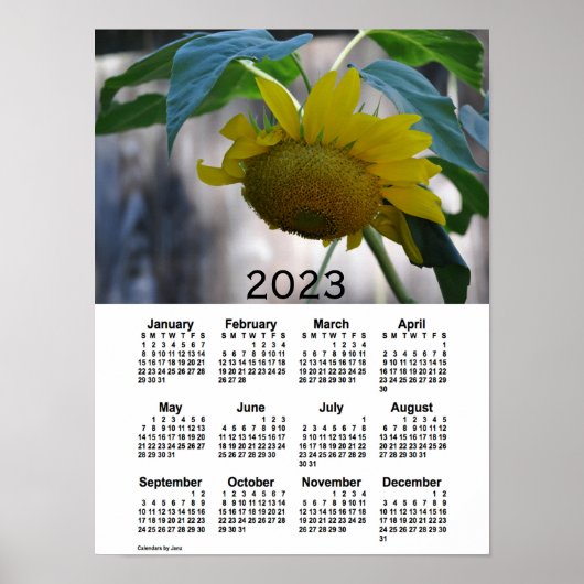 Poster Calendrier des tournesols 2023 par Janz (Devant)