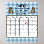 Poster Calendrier d'estimation de la date d'accouchement  (Devant)
