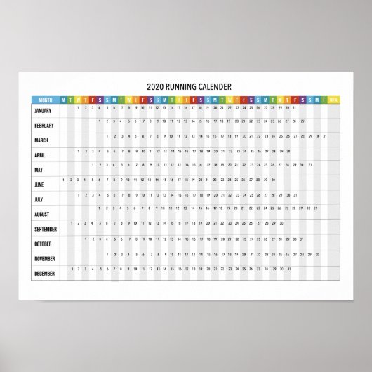 Poster Calendrier d'exécution 2020 (Devant)