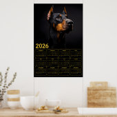 Poster Calendrier Doberman Pinscher 2026 (Cuisine)