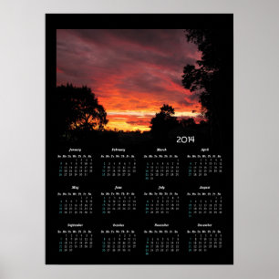 Poster calendrier du coucher de soleil solstice ~ impress