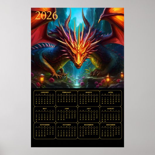 Poster Calendrier du Dragon 2026 (Devant)