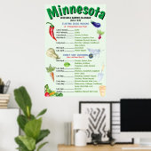Poster Calendrier du jardin végétal du Minnesota (Bureau à domicile)