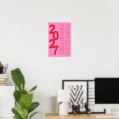 Poster Calendrier Élégant Typographique Minimal Moderne 2 (Bureau à domicile)