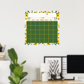 Poster Calendrier enseignant classique à motif de tournes (Bureau à domicile)