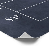 Poster Calendrier familial hebdomadaire personnalisé Navy (Coin)