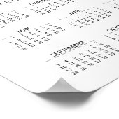 Poster Calendrier familial photo simple faux or 2017 (Coin)