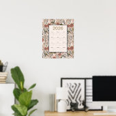 Poster Calendrier Fleurs Oiseaux 2026 (Bureau à domicile)