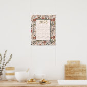 Poster Calendrier Fleurs Oiseaux 2026 (Cuisine)
