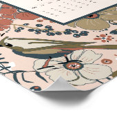 Poster Calendrier Fleurs Oiseaux 2026 (Coin)