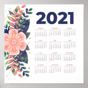 Poster Calendrier floral 2021