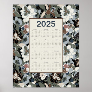 Poster Calendrier floral de Magnolia 2025