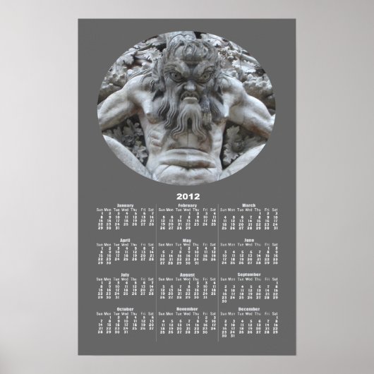 Poster Calendrier Gargoyle portugais ~ imprimer (Devant)
