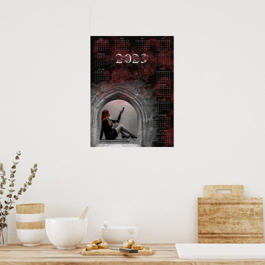 Poster Calendrier gothique fille - 2023 (Cuisine)