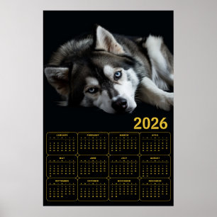 Poster Calendrier Husky sibérien 2026