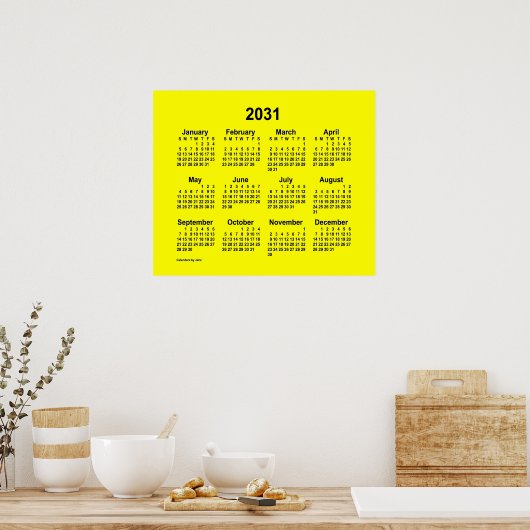 Poster Calendrier jaune 2031 par Janz Imprimer (Cuisine)