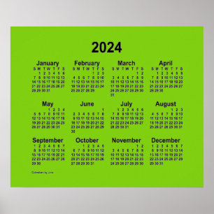 Poster Calendrier Jaune Vert 2024 par Janz Print