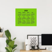 Poster Calendrier jaune vert 2025 par Janz Print (Bureau à domicile)