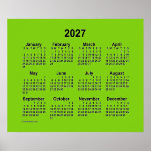 Poster Calendrier Jaune Vert 2027 de Janz Print