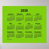 Poster Calendrier Jaune Vert 2030 par Janz Print (Devant)