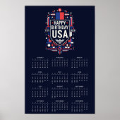 Poster Calendrier Joyeux Anniversaire États-Unis 250 (Devant)